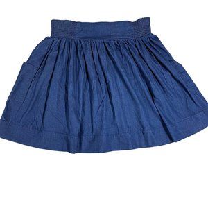 Gold Flava Women Super Plus 30 Denim Skirt Flare Side Pockets Pull On Stretch